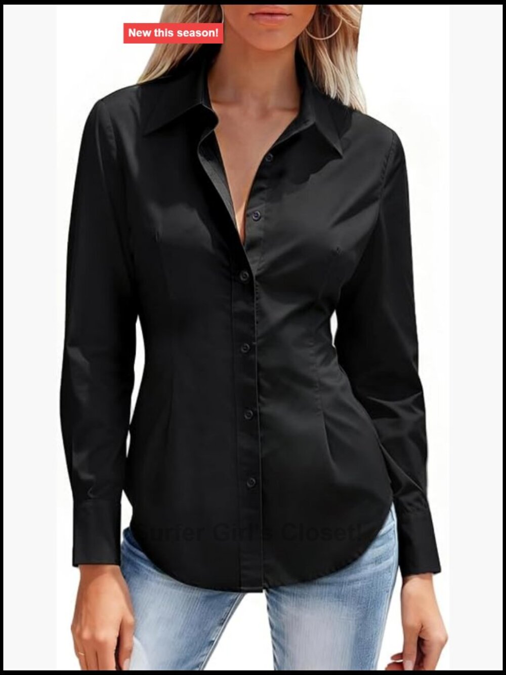 Wrinkle Free Long Sleeve Button Down Shirt for Women Office Work Blouse